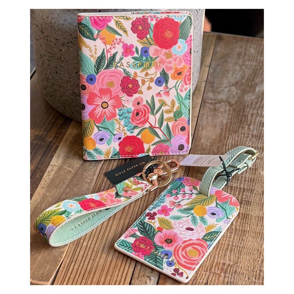 Rifle Paper Co Luggage Tag  Passport Cover  Keychain Set